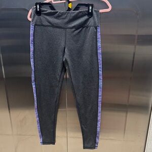 Gray Women’s Leggings with Purple Accents